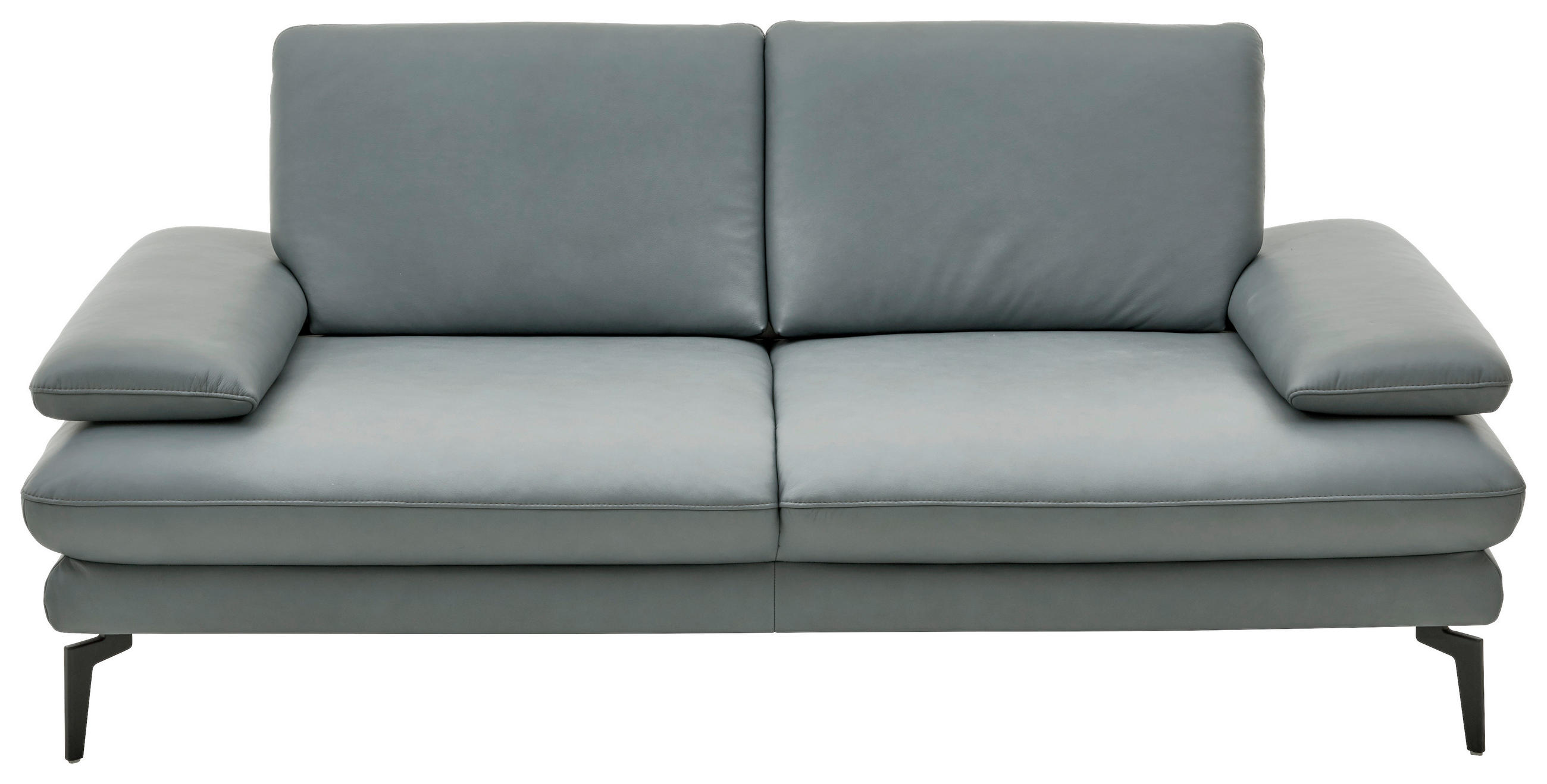 2,5-SITZER Echtleder Grau - Schwarz/Grau, Design, Leder/Metall (196/86/104cm) - Dieter Knoll