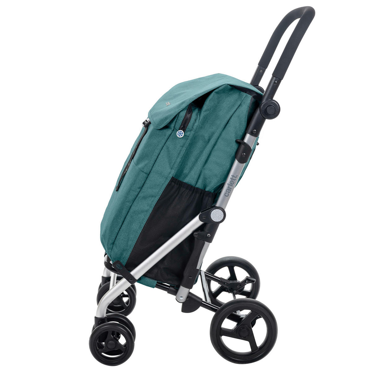 EINKAUFSTROLLEY  - Silberfarben/Mintgrün, Trend, Textil/Metall (48/102/62cm) - Milino