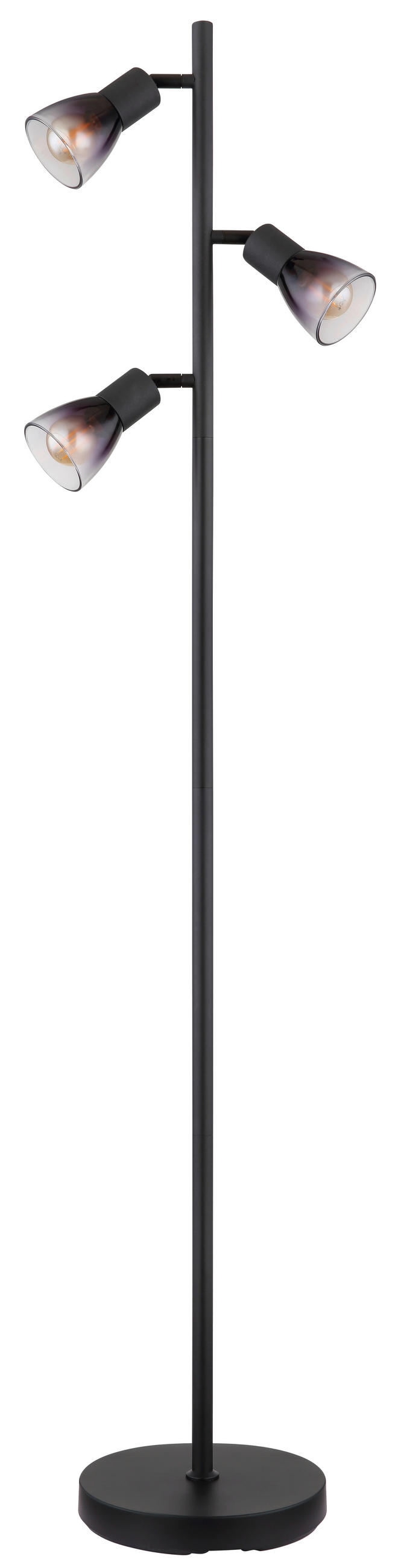 STEHLEUCHTE 30/22/161 cm    - Klar/Schwarz, Design, Glas/Metall (30/22/161cm) - Globo