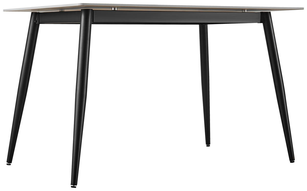 ESSTISCH in Metall, Keramik 120/75/75 cm  - Schwarz/Grau, Design, Keramik/Metall (120/75/75cm) - Ti'me