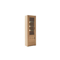 VITRINE in massiv Asteiche Eichefarben  - Eichefarben/Anthrazit, Design, Glas/Holz (66/203/37cm) - Livetastic