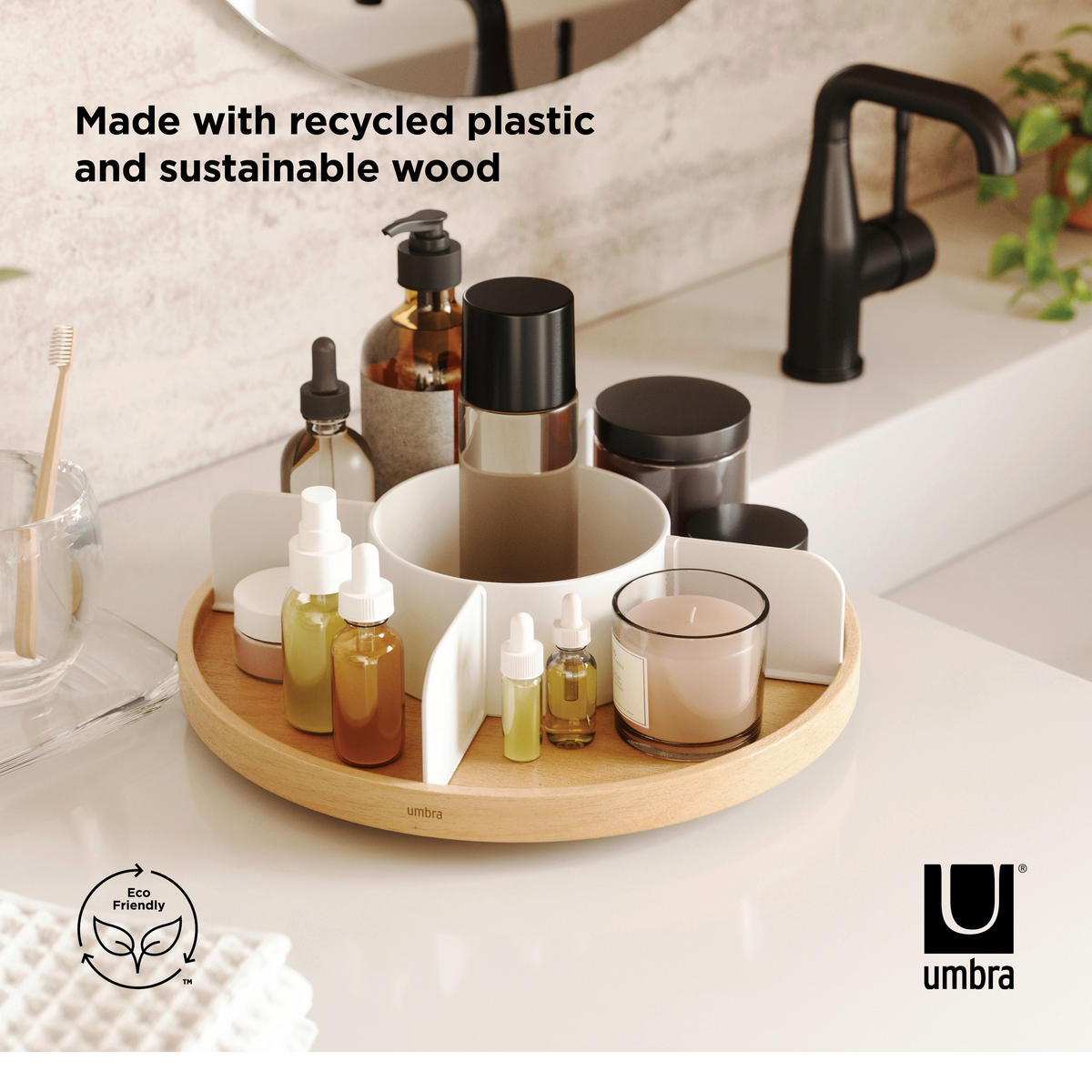 MENAGE-SET - Naturfarben/Weiß, Design, Holz/Kunststoff (30,5/8,9/30,5cm) - Umbra