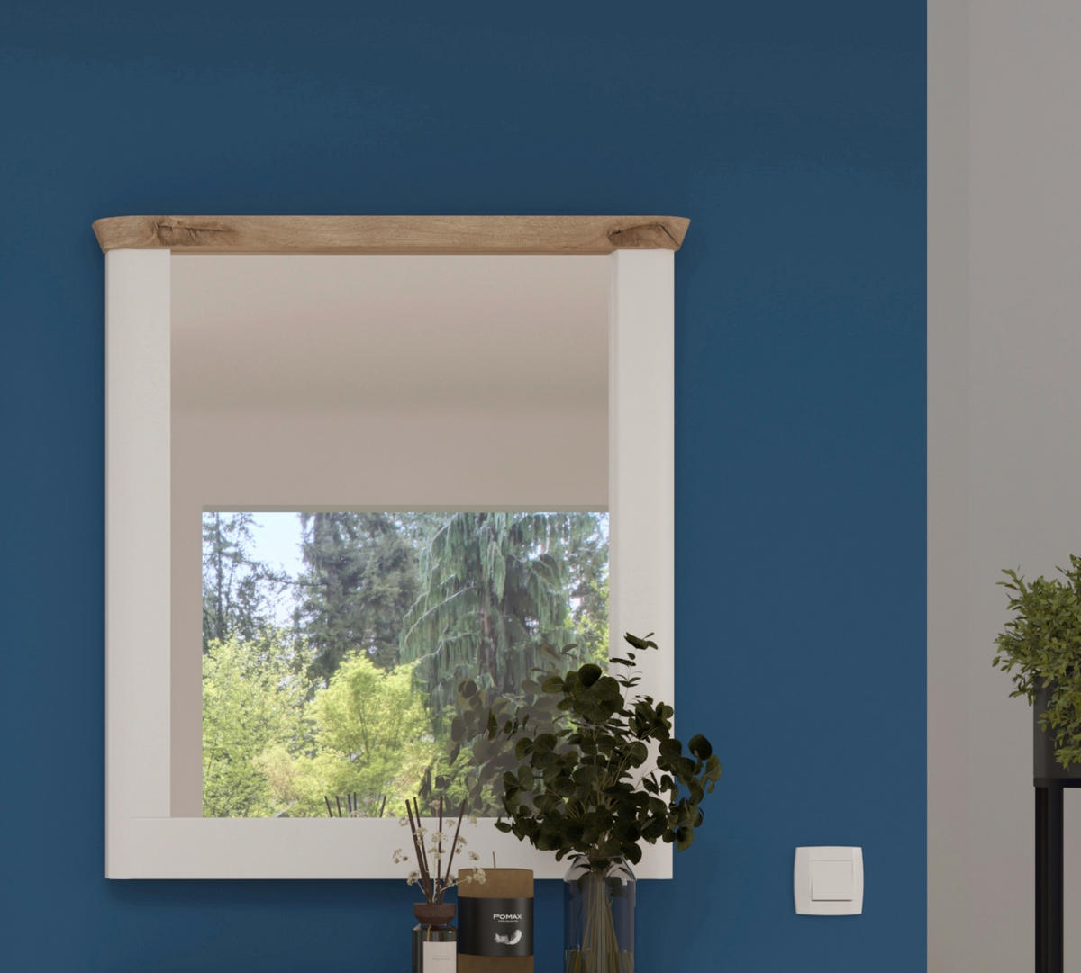 SPIEGEL 79/89/6 cm  - Weiß, LIFESTYLE, Glas/Holzwerkstoff (79/89/6cm) - MID.YOU