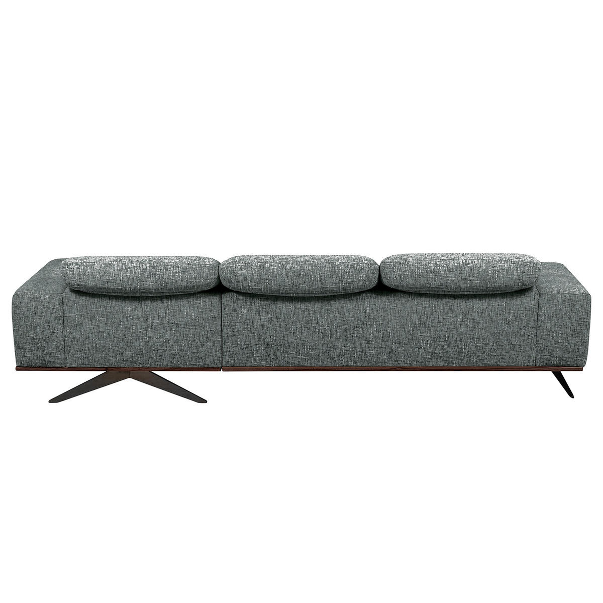ECKSOFA PORTLAND Anthrazit Struktur Kopfteilverstellung  - Dunkelbraun/Anthrazit, Design, Holz/Textil (295/187cm) - Livetastic