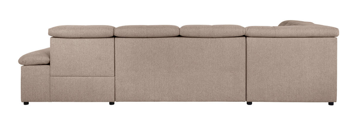 WOHNLANDSCHAFT Hellbraun  - Hellbraun/Grau, Design, Textil/Metall (215/328/173cm) - MID.YOU