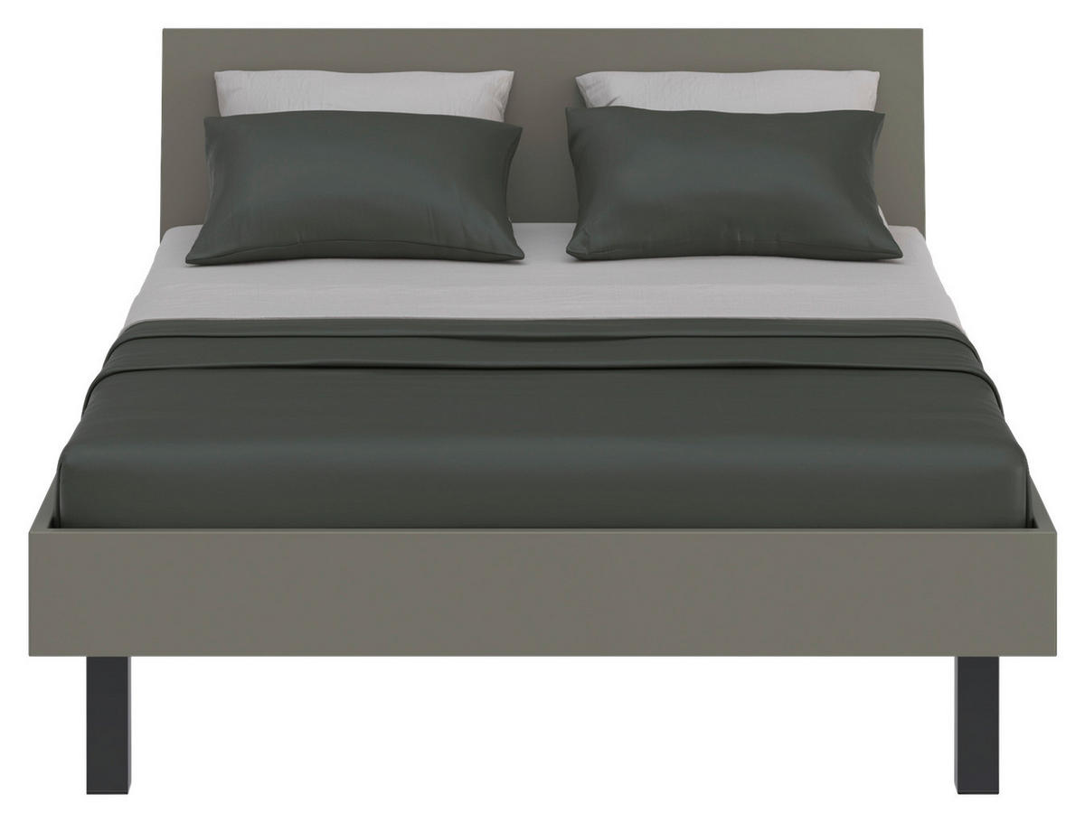 BETT 140/200 cm  in Grau, Grün  - Schwarz/Grau, Design, Metall (140/200cm) - Xora