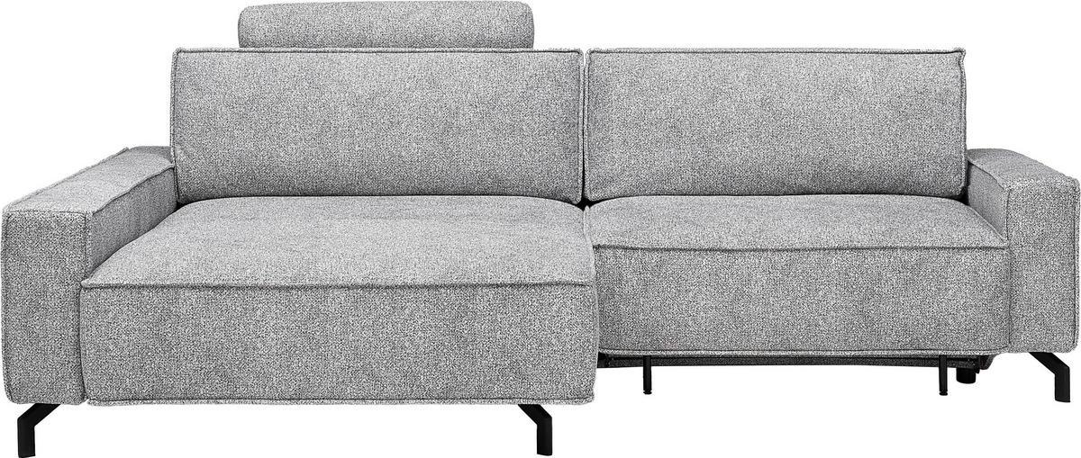 ECKSOFA in Mikrofaser Naturfarben  - Schwarz/Naturfarben, Design, Textil/Metall (164/246cm) - Sedda