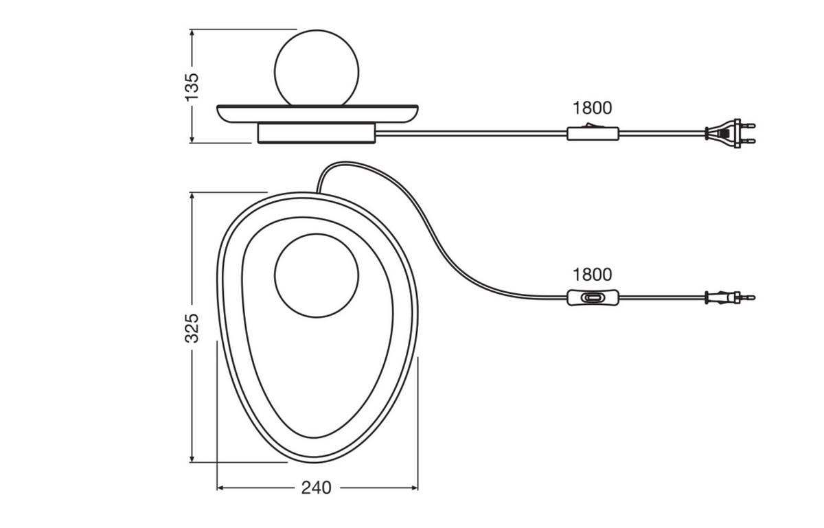 TISCHLEUCHTE 32,5/24/13,5 cm   - Braun, Natur, Glas/Stein (32,5/24/13,5cm) - Ledvance