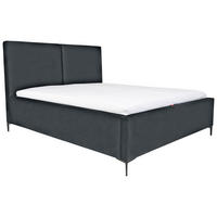 KÁRPITOZOTT ÁGY 160/200 cm  sötétszürke  - fekete/geszt bükk, Modern, textil/fa (160/200cm) - MID.YOU