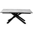 ESSTISCH in Metall, Glas, Keramik 180-280/98/76 cm  - Schwarz/Weiß, Design, Glas/Keramik (180-280/98/76cm) - Novel