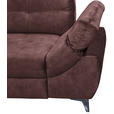 ECKSOFA Aubergine Velours  - Aubergine/Schwarz, KONVENTIONELL, Kunststoff/Textil (218/275cm) - Carryhome