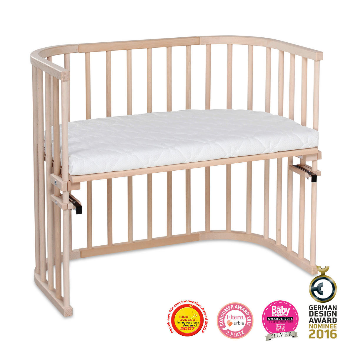 BEISTELLBETT  96/54/79 cm  - Naturfarben, Basics, Holz (96/54/79cm) - Babybay