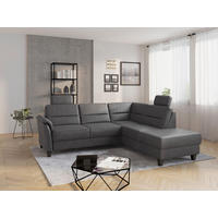 ECKSOFA in Mikrofaser Anthrazit  236/212 cm  - Wengefarben/Anthrazit, KONVENTIONELL, Holz/Textil (236/212cm) - Sit & More