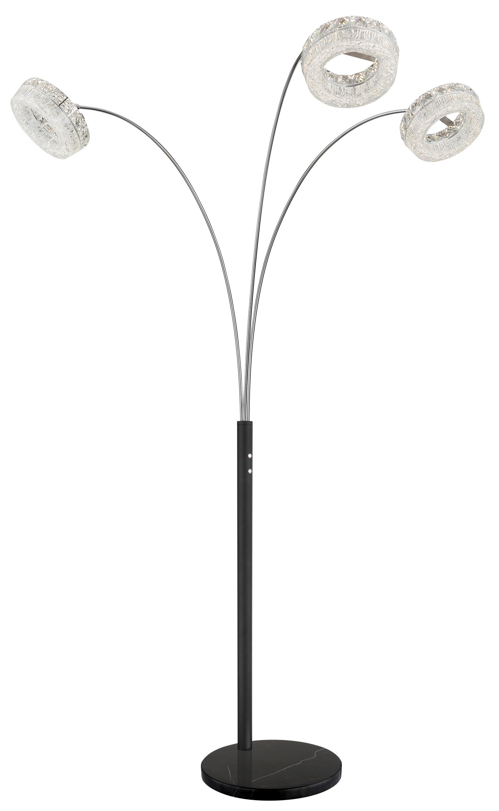 LED-STEHLEUCHTE 82,5/102/190 cm    - Klar/Schwarz, Design, Glas/Kunststoff (82,5/102/190cm) - Globo