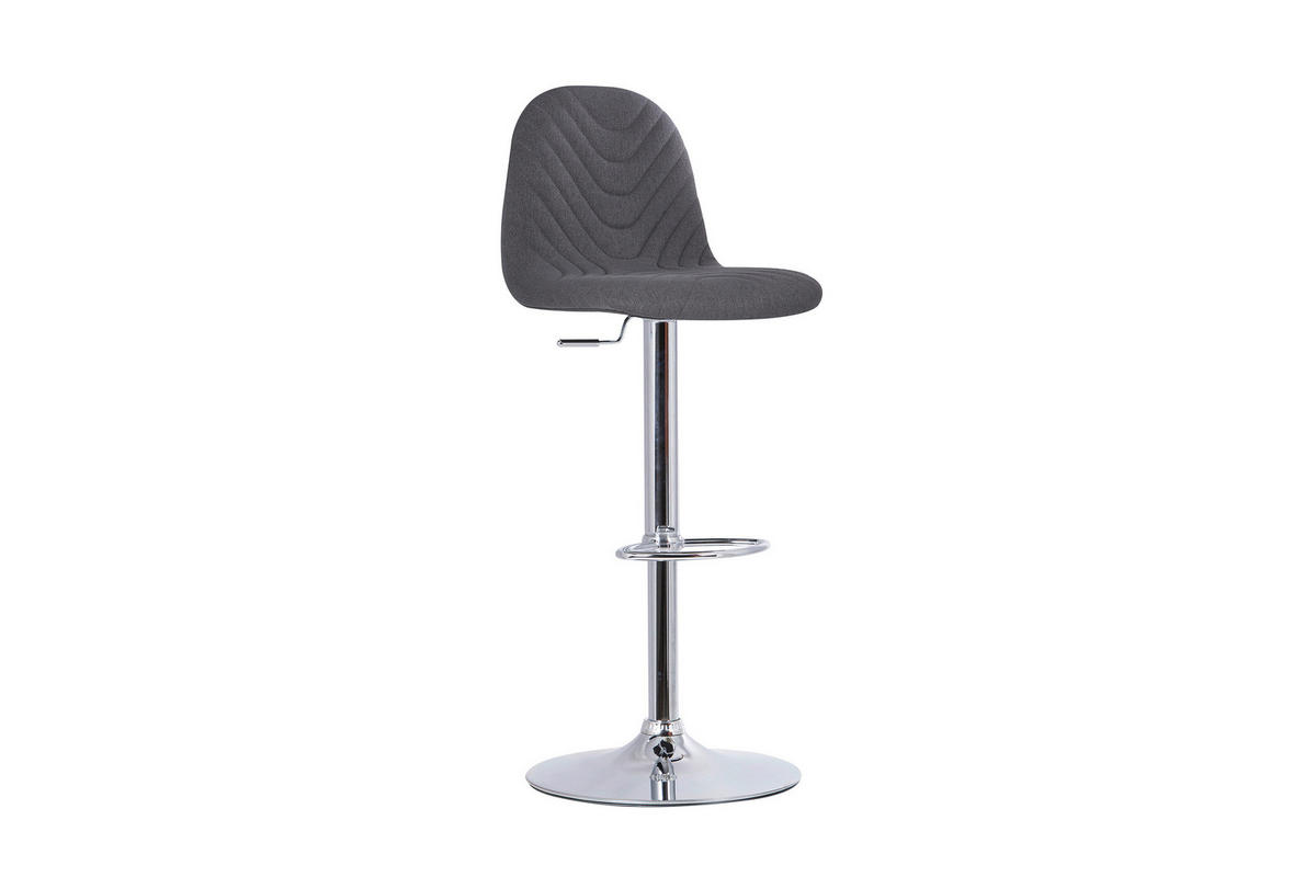 BARHOCKER-SET Webstoff Anthrazit Stahl Sitzfläche 360° drehbar  - Anthrazit/Grau, MODERN, Textil/Metall (41/82/52,5cm) - MID.YOU