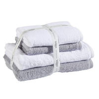 FROTTIERSET SET VEGAN LIFE Grau, Weiß 4-teilig  - Weiß/Grau, Basics, Textil - Vossen