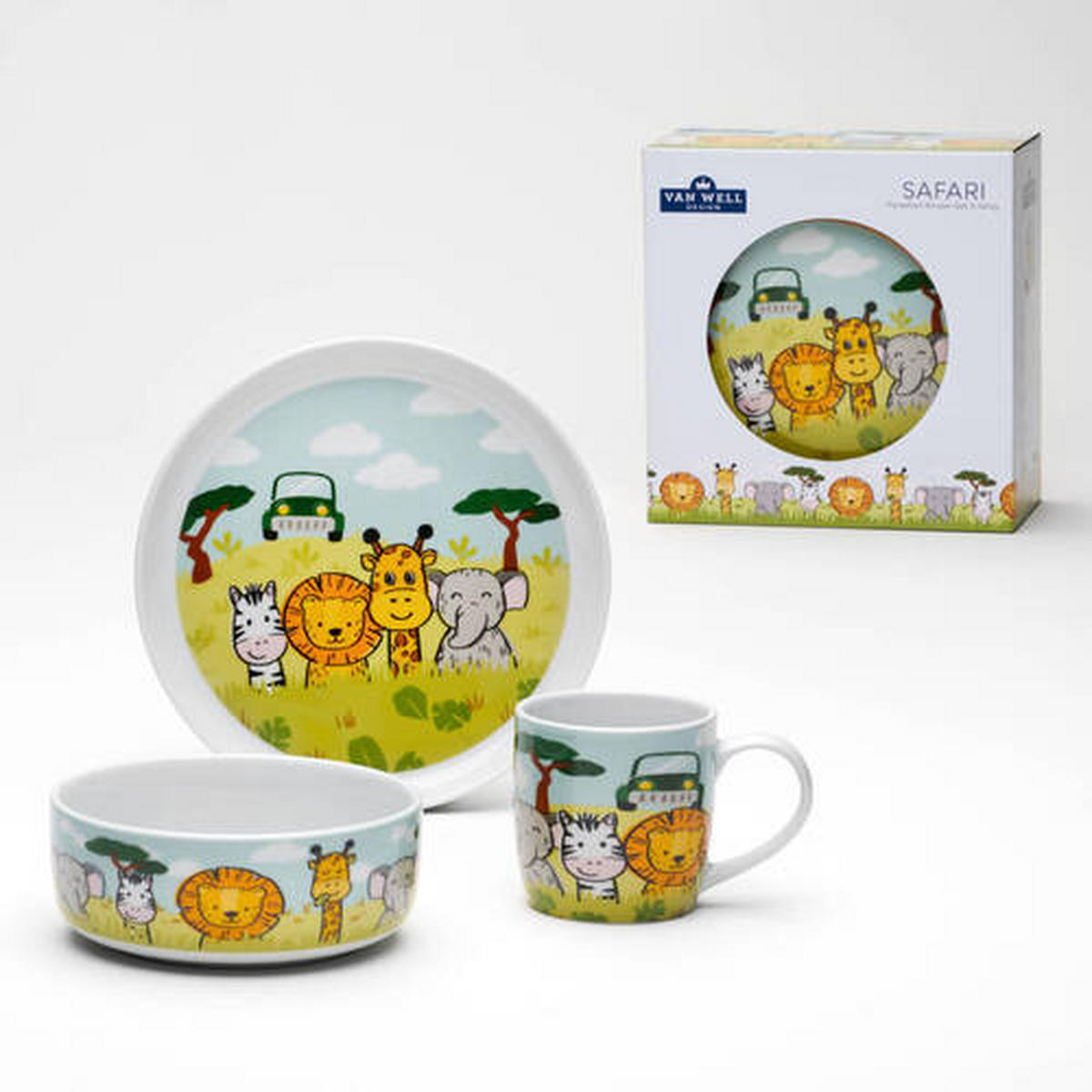 KINDERGESCHIRRSET 3-teilig  - Multicolor, Konventionell, Keramik (10/25,5/22,2cm) - Van Well