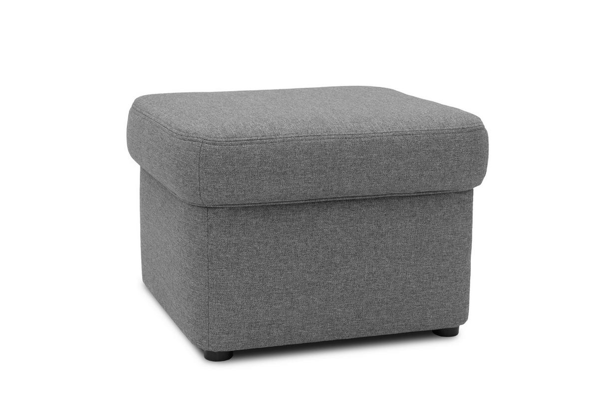 HOCKER Webstoff Grau  - Schwarz/Grau, KONVENTIONELL, Kunststoff/Textil (61/40/61cm) - MID.YOU