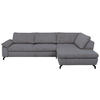 ECKSOFA in Cord, Velours Anthrazit  - Anthrazit/Schwarz, Design, Textil/Metall (291/197cm) - Beldomo Style