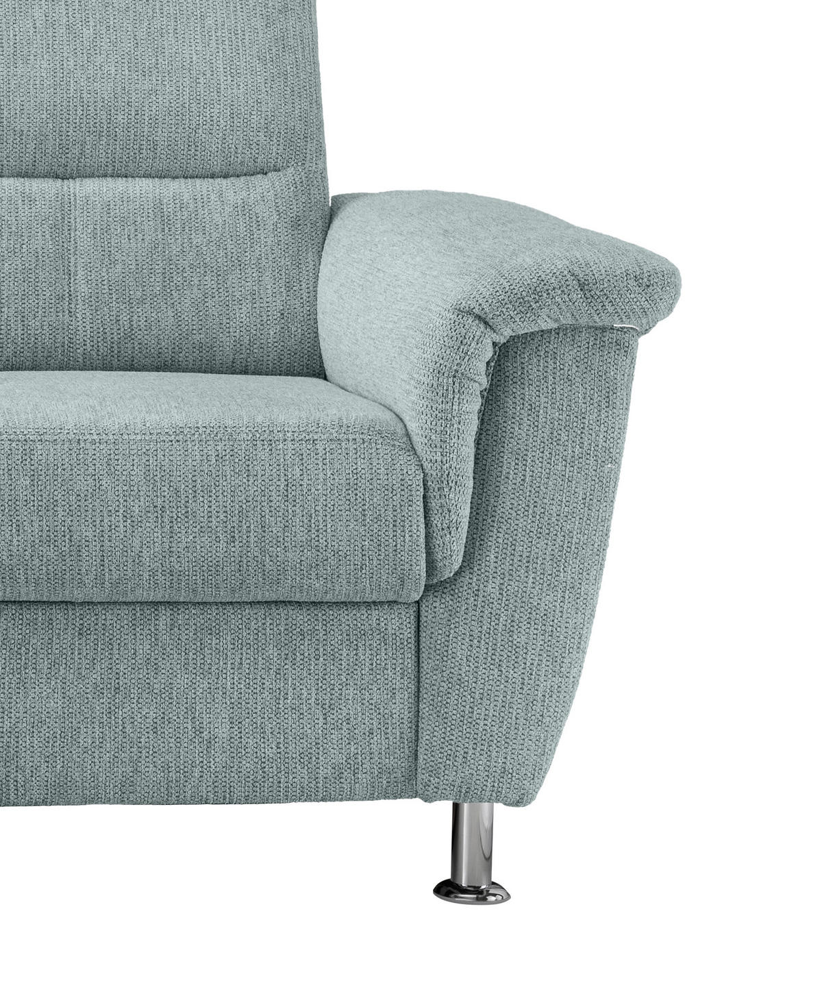 ECKSOFA in Chenille Blau  - Chromfarben/Blau, Konventionell, Textil/Metall (184/231cm) - Livetastic