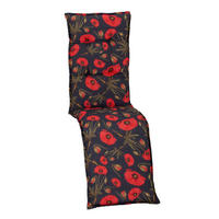 RELAXSESSELAUFLAGE in Schwarz Blume  - Schwarz, Basics, Textil (170/46/8cm) - Gardenson