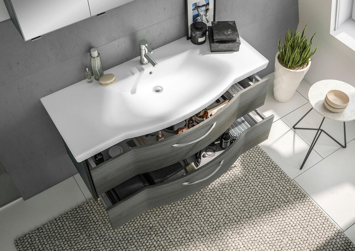 WASCHTISCHKOMBI 122 cm  - Chromfarben/Graphitfarben, KONVENTIONELL, Keramik/Holzwerkstoff (122cm) - Pelipal