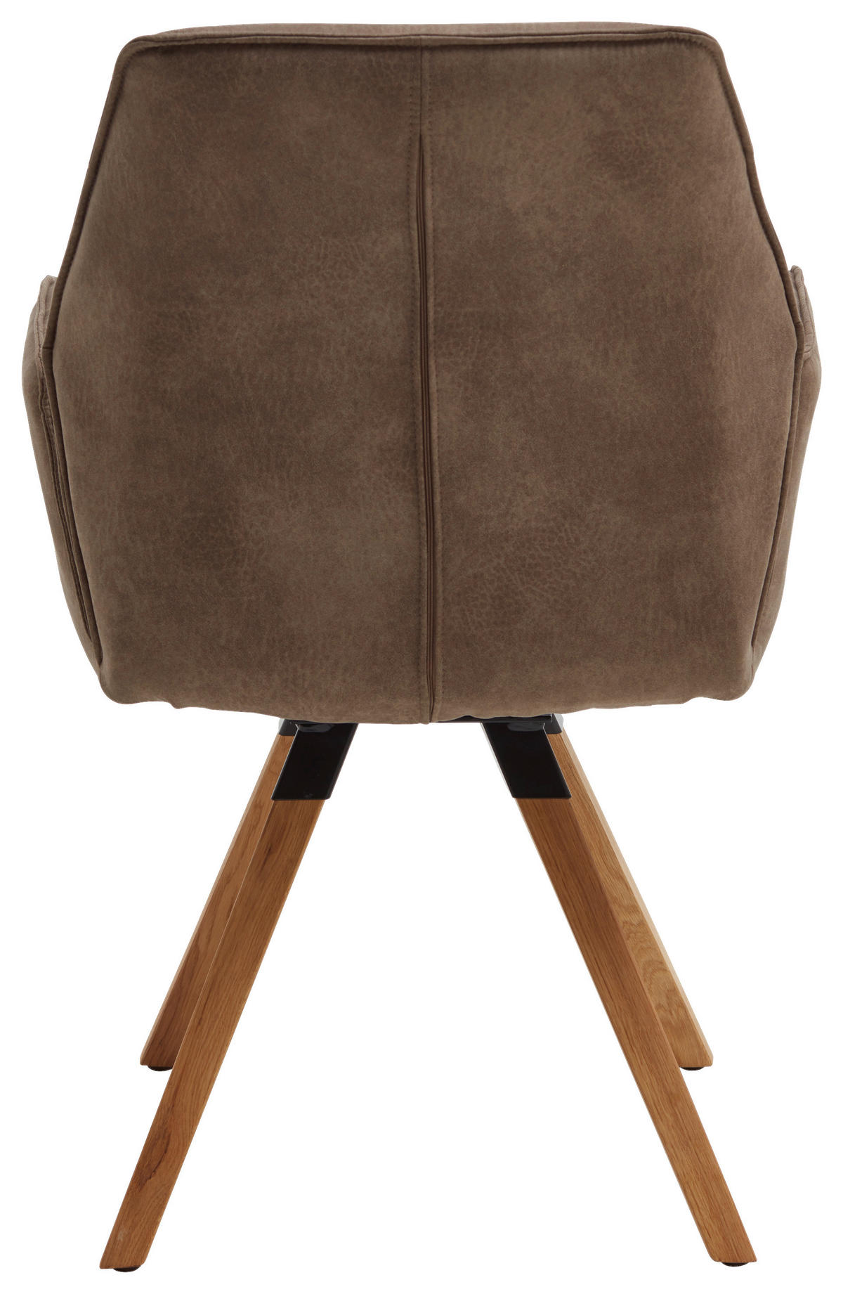 ARMLEHNSTUHL-SET 2 Stück  in Mikrofaser  - Eichefarben/Graubraun, Design, Holz/Textil (60/90/64cm) - Valdera