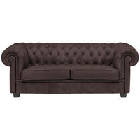 CHESTERFIELD-SOFA in Webstoff Dunkelbraun  - Wengefarben/Dunkelbraun, LIFESTYLE, Holz/Textil (206/76,5/96cm) - Landscape