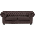 CHESTERFIELD-SOFA Webstoff Dunkelbraun  - Wengefarben/Dunkelbraun, LIFESTYLE, Holz/Textil (206/76,5/96cm) - Landscape