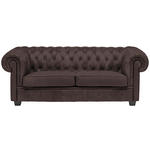CHESTERFIELD-SOFA in Webstoff Dunkelbraun  - Wengefarben/Dunkelbraun, LIFESTYLE, Holz/Textil (206/76,5/96cm) - Landscape