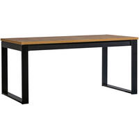 ESSTISCH Schwarz, Eiche Wotan rechteckig  ausziehbar  - Eiche Wotan/Schwarz, MODERN, Holzwerkstoff/Metall (160-240/90/77cm) - home24