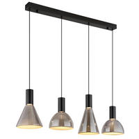 LED-HÄNGLAMPA 87/17/150 cm  - ljusgrå, Design, metall/glas (87/17/150cm) - Globo