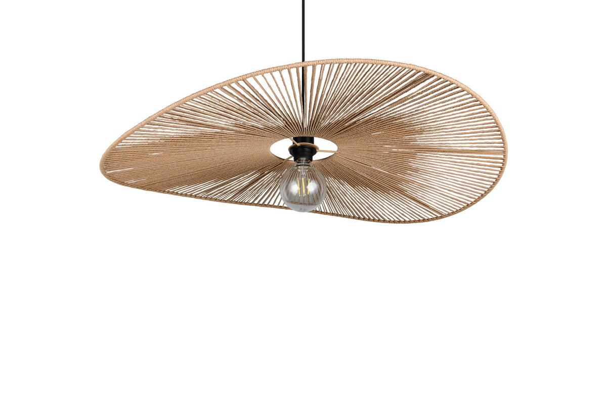 PENDELLEUCHTE 78/150 cm    - Schwarz/Braun, Natur, Papier (78/150cm)