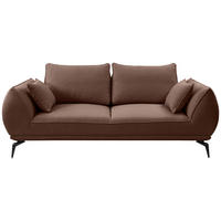 2-SITZER-SOFA in Webstoff Braun  - Schwarz/Braun, MODERN, Textil/Metall (208/86/118cm) - MID.YOU