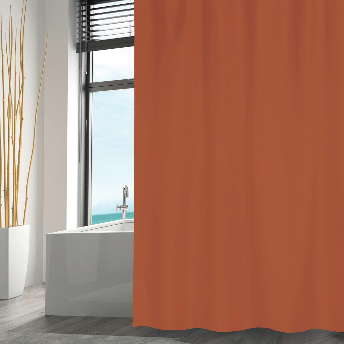 DUSCHVORHANG 180/200 cm  - Terracotta, Basics, Textil (180/200cm) - MSV