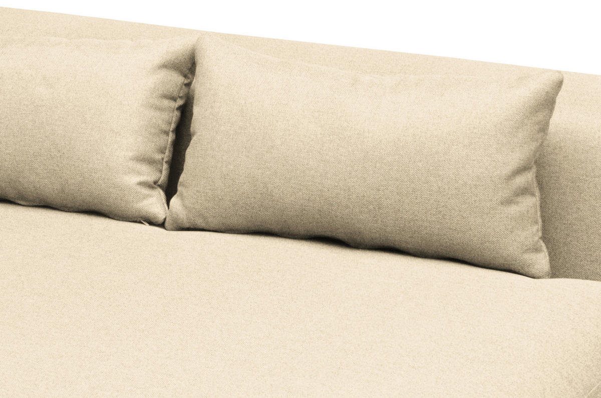 ECKSOFA in Flachgewebe Creme  - Creme/Schwarz, Design, Textil/Metall (172/313cm) - Livetastic
