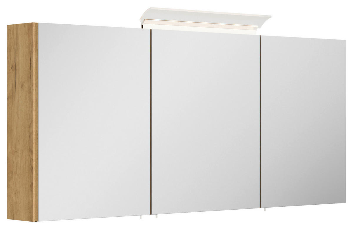 SPIEGELSCHRANK 140/62/17 cm  - Eichefarben, MODERN, Glas/Holzwerkstoff (140/62/17cm) - MID.YOU