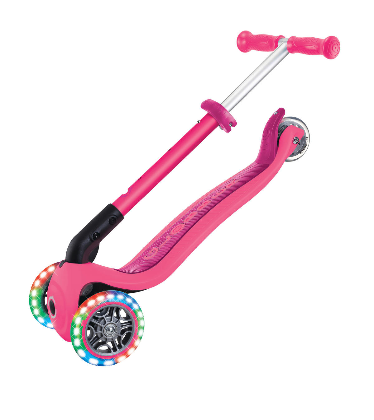 KINDERSCOOTER JUNIOR FOLDABLE LIGHTS  - Pink, LIFESTYLE, Kunststoff (56/28,6/68cm) - GLOBBER