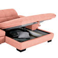 ECKSOFA in Webstoff Koralle  - Koralle/Schwarz, Design, Textil/Metall (265/180cm) - Carryhome