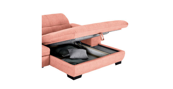 ECKSOFA in Webstoff Koralle  - Koralle/Schwarz, Design, Textil/Metall (265/180cm) - Carryhome