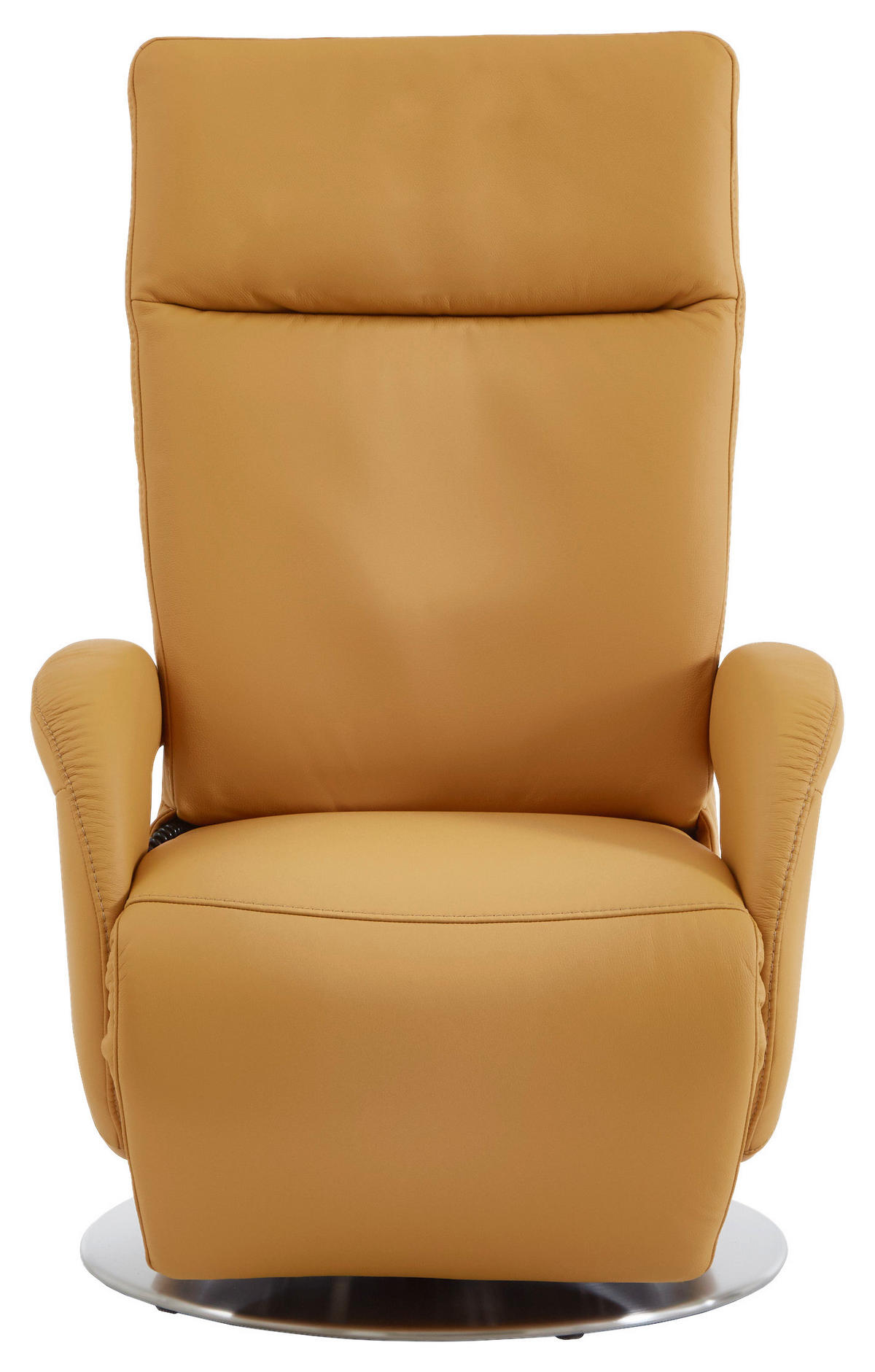 RELAXSESSEL in Leder Currygelb  - Currygelb/Edelstahlfarben, Design, Leder/Metall (70/108/80cm) - Cantus