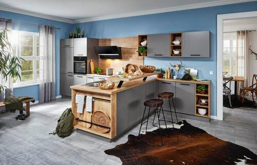EINBAUKÜCHE DK213  - Perlmutt, Design, Holzwerkstoff - Dieter Knoll