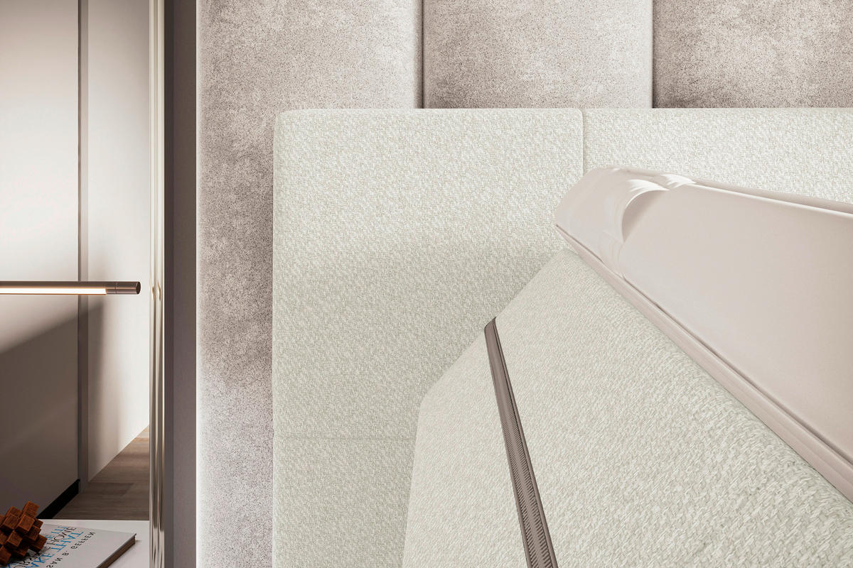 BOXBETT 100/200 cm  in Creme  - Creme, KONVENTIONELL, Kunststoff/Textil (100/200cm) - Boxxx