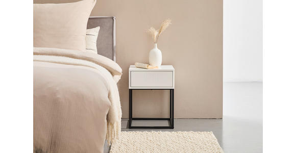 NACHTKÄSTCHEN 40/52/38,5 cm  in Schwarz, Weiß  - Schwarz/Weiß, Design, Holzwerkstoff/Metall (40/52/38,5cm) - Carryhome