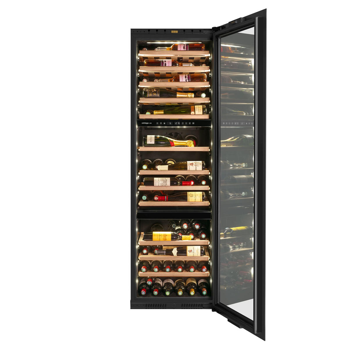 WEINKÜHLSCHRANK AVI178PLATINUM  - Schwarz, Basics, Glas/Holz (59,0/178,3/56,6cm)