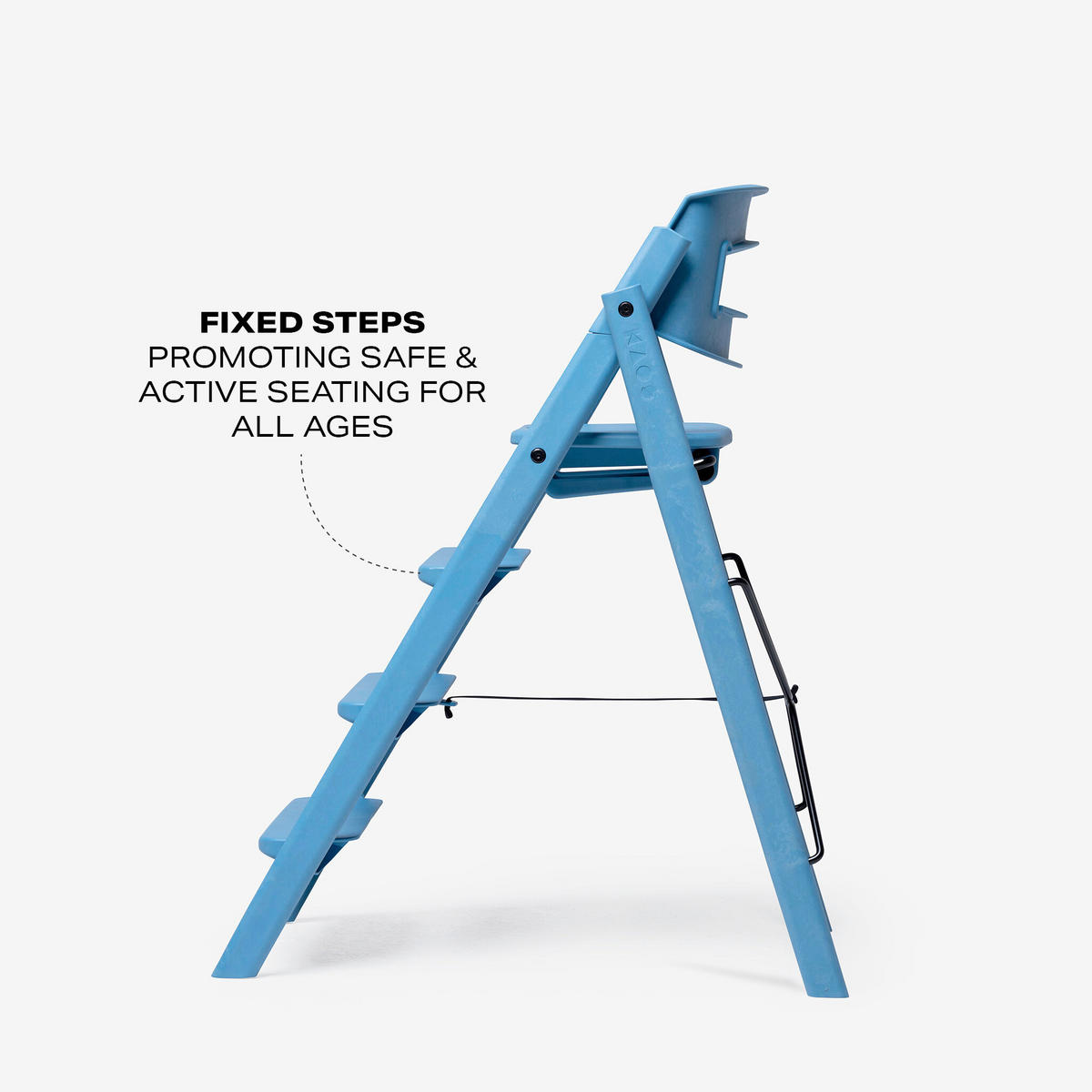 STOLČEK ZA HRANJENJE  KAOS Klapp High Chair    45,5/60/81 cm       modra  - modra, Basics, umetna masa (45,5/60/81cm)