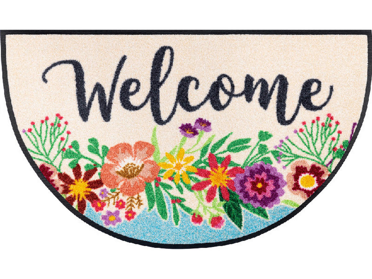 FUßMATTE 50/85 cm Welcome Blooming  - Multicolor, KONVENTIONELL, Kunststoff/Textil (50/85cm) - wash+dry