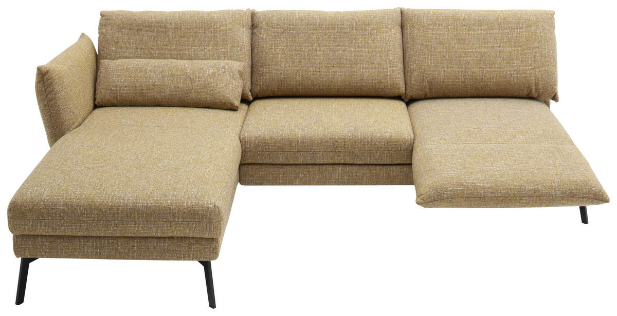 ECKSOFA Gelb Flachgewebe  - Gelb/Schwarz, Design, Textil/Metall (175/277cm) - Schöner Wohnen