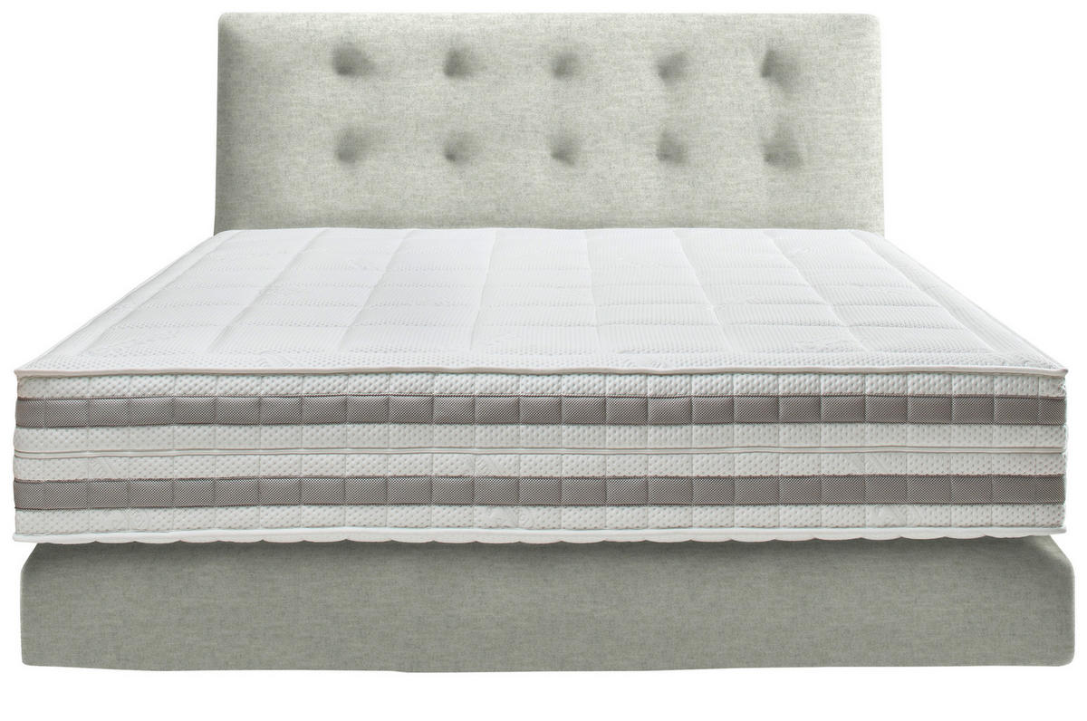 BOXSPRINGBETT 160/200 cm  in Hellgrau  - Hellgrau, KONVENTIONELL, Holz/Textil (160/200cm) - Dieter Knoll