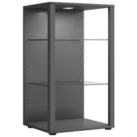 VITRINE in Anthrazit  - Anthrazit/Schwarz, Modern, Glas/Holzwerkstoff (52/90/44cm) - MID.YOU